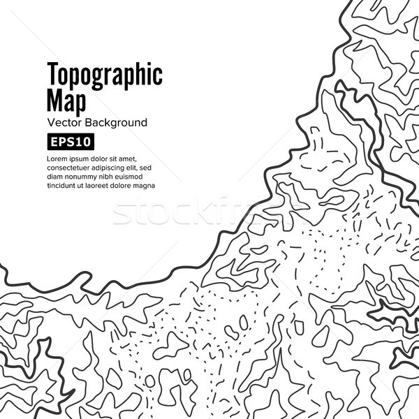 Topographic Map Background Concept. Elevation . Topo Contour  . Isolated On White Stock photo © pikepicture