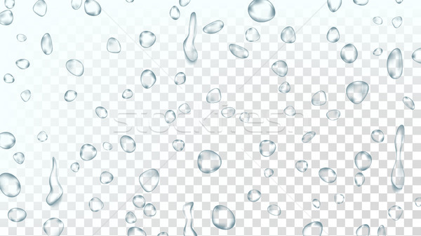 Water Drops Background Vector. Clean Fresh Water. Abstract Bubble. Freshness Concept. Liquid Texture Stock photo © pikepicture