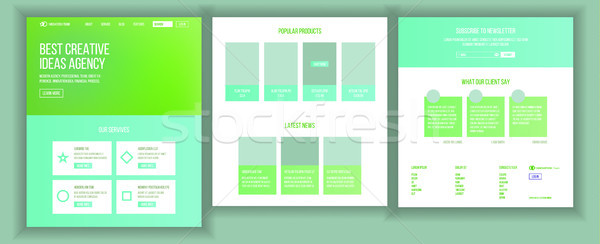Website Page Vector. Business Website. Web Page. Landing Design Template. Processes And Office Situa Stock photo © pikepicture