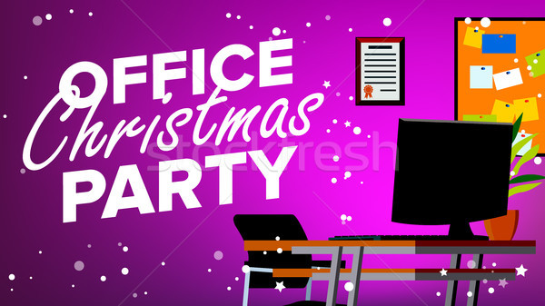 Christmas Corporate Party Vector. Having Fun. Holiday. Cartoon Illustration Stock photo © pikepicture