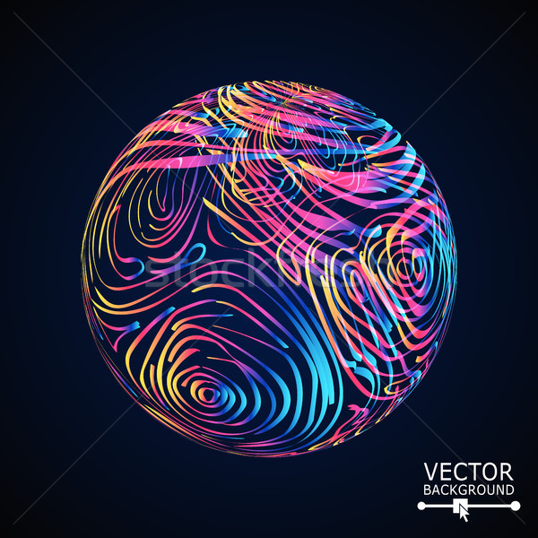 Sphere Background With Swirled Stripes. Vector Glowing Composition Stock photo © pikepicture