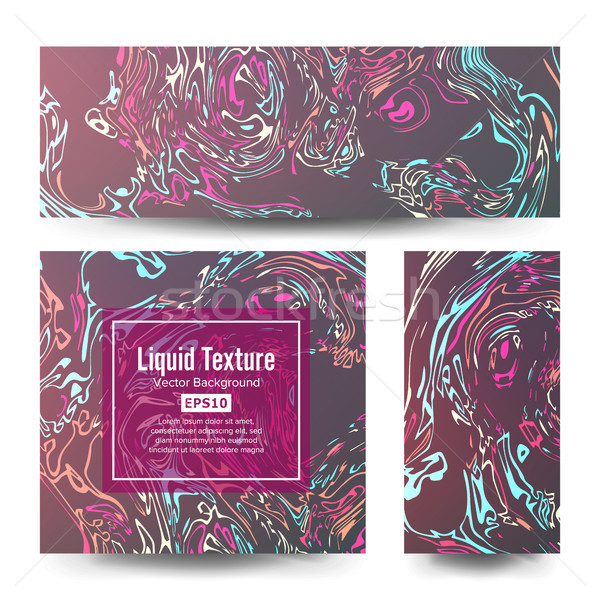 Craft Liquid Texture Vector. Set Ink Texture Watercolor Hand Drawn Marbling Illustration. Abstract B Stock photo © pikepicture