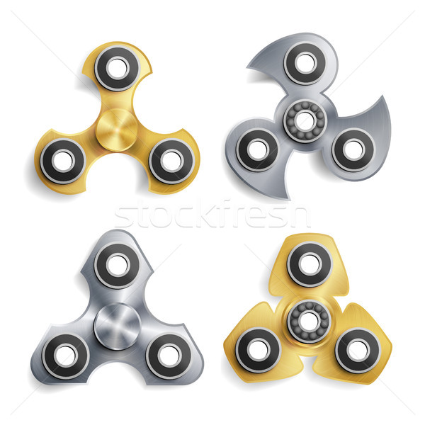 Hand Spinner Toy Set. Spinning Machine. Rotation. Fidget Finger Spinner Stress, Anxiety Relief Toy.  Stock photo © pikepicture