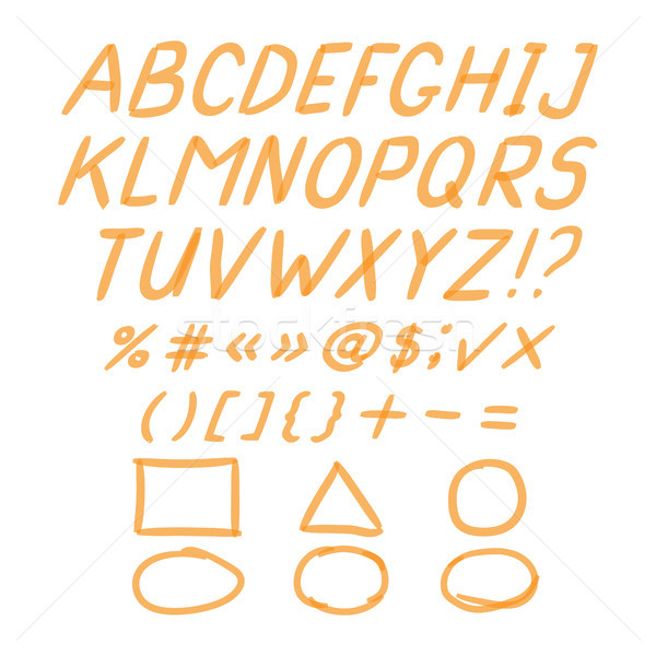 Marcador mão escrito rabisco cartas matemático Foto stock © pikepicture