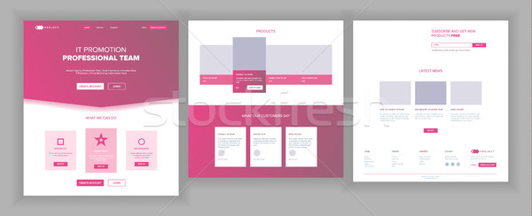 Website Template Vector. Page Business Interface. Landing Web Page. Responsive Ux Design. Opportunit Stock photo © pikepicture