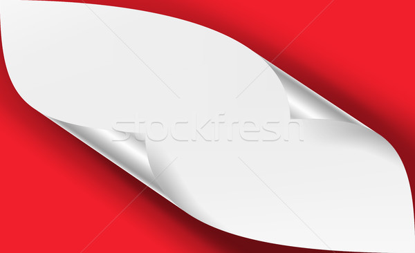 Curled Metallic Corner Vector. Realistic Paper With Soft Shadow Mock Up Close Up Isolated. Stock photo © pikepicture