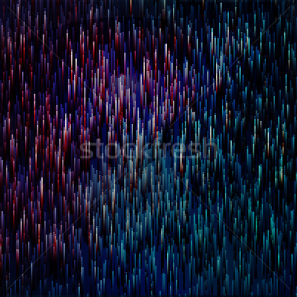 Stock photo: Glitched Linear Gradient Structure. Random Digital Signal Error. Flowing Colorful Shapes. Modern Abs