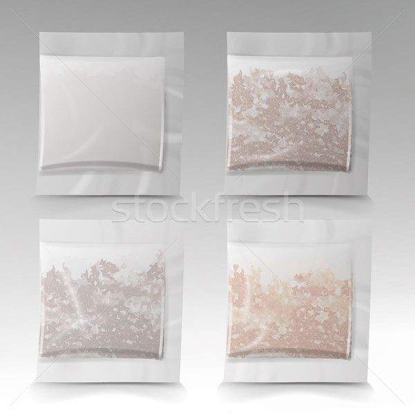 Tea Bags Illustration. Square Shape. Vector Mock Up Illustration For Your Design. Isolated Stock photo © pikepicture