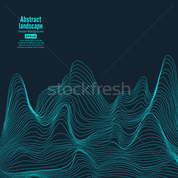 Abstrakten Landschaft Cyberspace dynamische Teilchen Design Stock foto © pikepicture