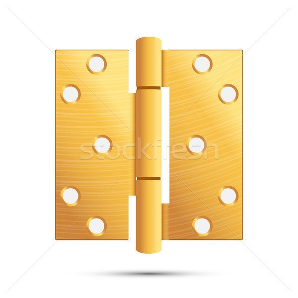 Door Hinge Vector. Classic And Industrial Ironmongery Isolated On White Background. Simple Entry Doo Stock photo © pikepicture