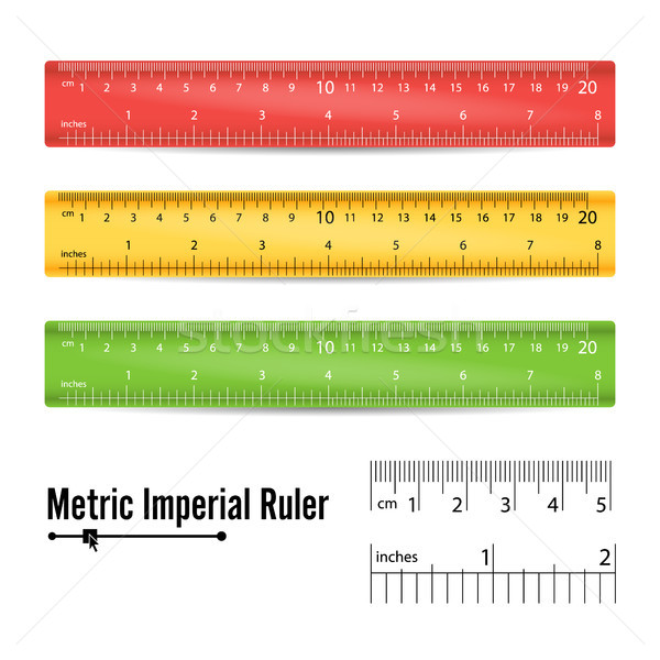 School Measuring Ruler Vector. Measure Tool. Millimeters, Centimeters And Inches Scale. Isolated Ill Stock photo © pikepicture