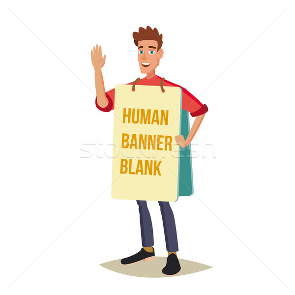 Live Advertising And Entertainment Vector. Shouting At The Strike Action. Expressing Active Position Stock photo © pikepicture