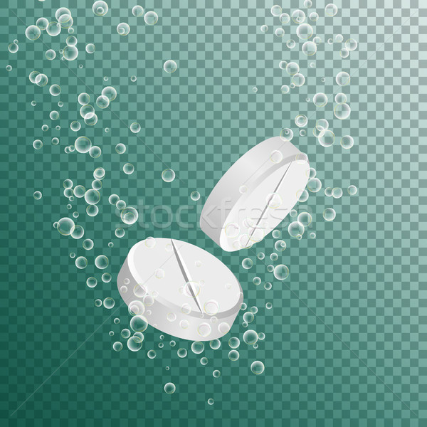 ストックフォト: 薬物 · 孤立した · 透明な · ビタミン · 水 · 薬