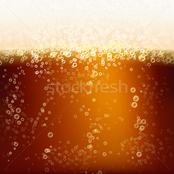 Stock photo: Beer Background Texture With Foam And Vubbles. Macro Of Frefreshing Beer. Vector Illustration