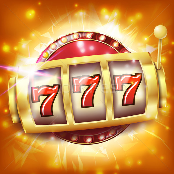 Casino Slot Machine Banner Vector. Sevens Jackpot Concept. Spin Object. Illustration Stock photo © pikepicture