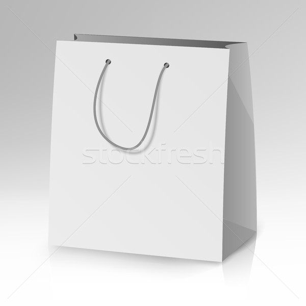 Blank Paper Bag Template Vector. Realistic Gift Bag Illustration Stock photo © pikepicture