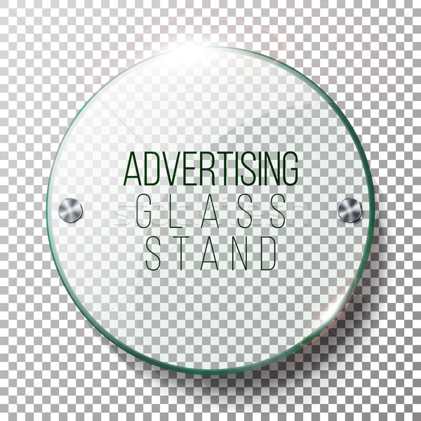 Advertising Round Glass Blank. 3d Realistic Vector Illustration. Mock-up Template On Transparent Bac Stock photo © pikepicture