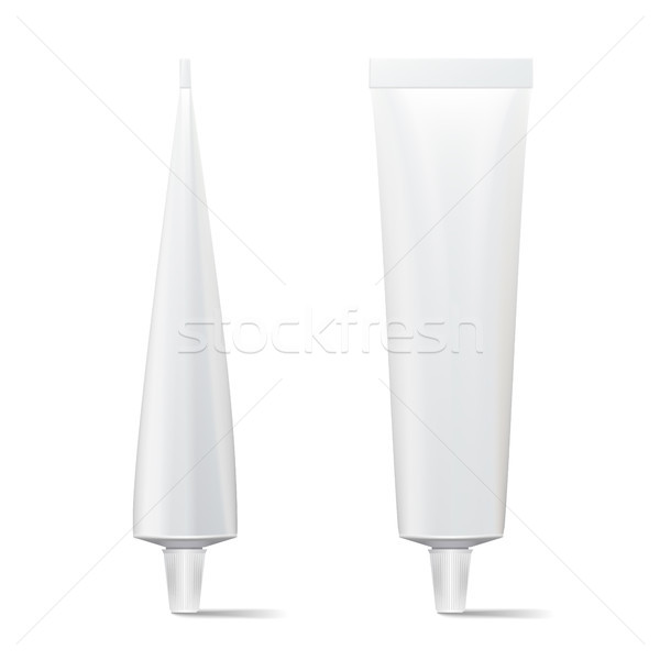 Tube Vector Mock Up. White Blank Tube Of Cream, Gel, Soup, Foam, Shampoo. Modern Packaging Design Te Stock photo © pikepicture