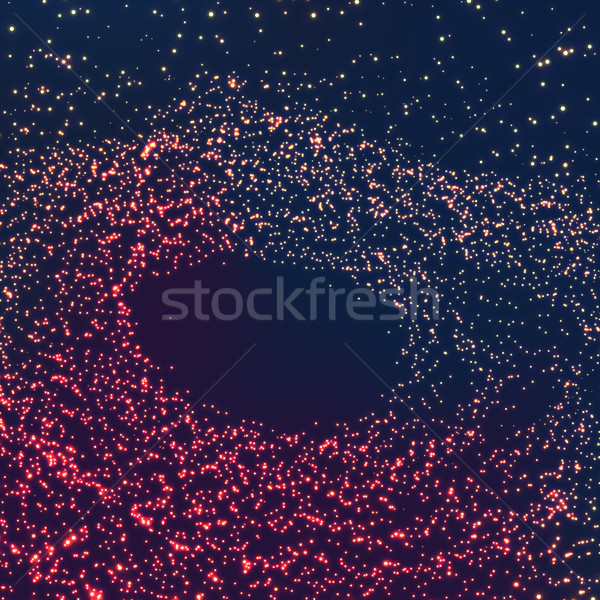Space Vortex Vector Background. Abstract Space With Flying Glowing Particles. Composed Of Luminous S Stock photo © pikepicture