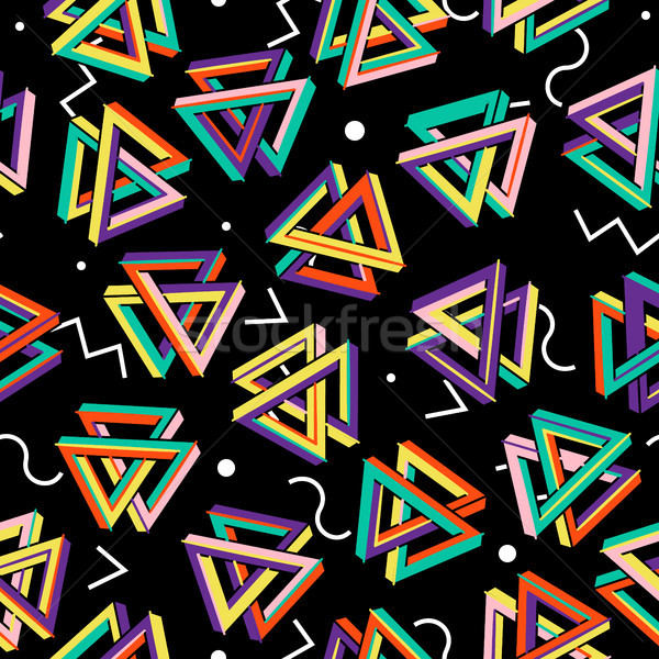 Vector Pattern 80s. Seamless Background. Retro Memphis Style. Stock photo © pikepicture