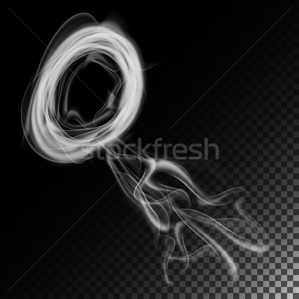 Foto d'archivio: Realistico · sigaretta · fumo · onde · vettore · bianco