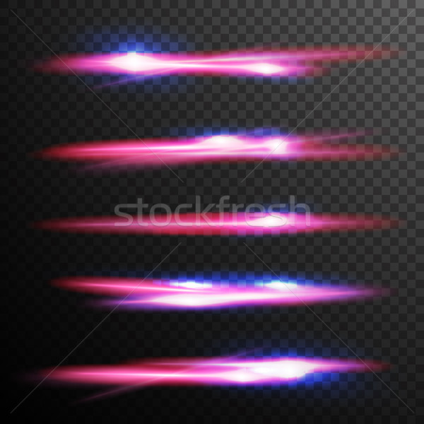 Red Glow Light Effect Vector. Energy Lights Ray Streaks. Abstract Fire Flare Trace Lens Flares. Desi Stock photo © pikepicture