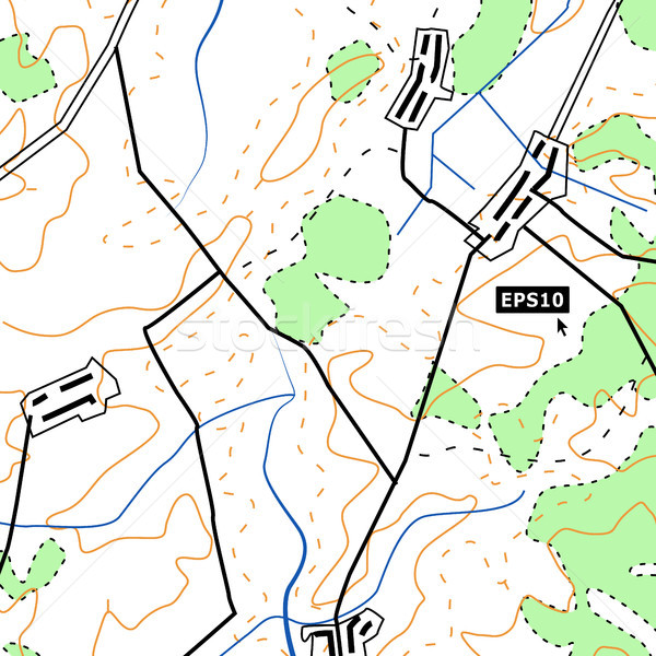 карта дороги рельеф картография вектора Сток-фото © pikepicture
