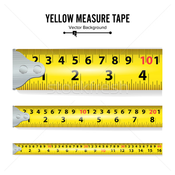 Amarelo fita métrica vetor centímetro polegada medir Foto stock © pikepicture