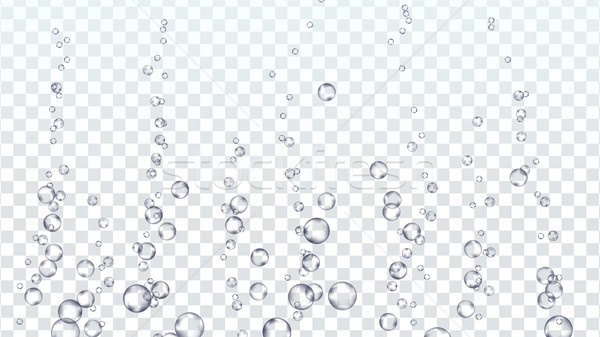 Bubbles Transparent Vector. Underwater. Water Drops, Bubbles Texture. Gas, Oxygen Bubbles. Effervesc Stock photo © pikepicture
