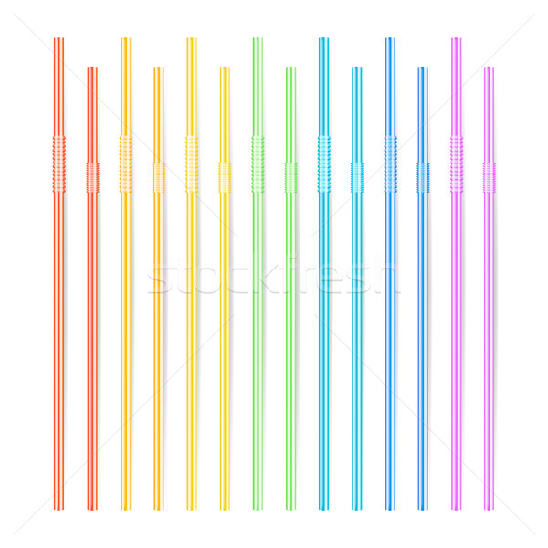 Colorful Drinking Straws Vector. Different Types Stock photo © pikepicture