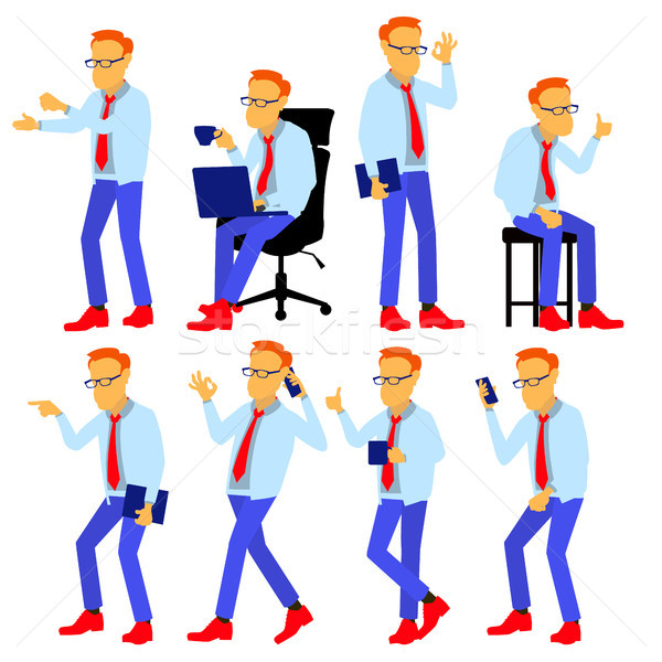 Man Set Vector. Modern Gradient Colors. People In Action. Business Character. Creative Human. Isolat Stock photo © pikepicture