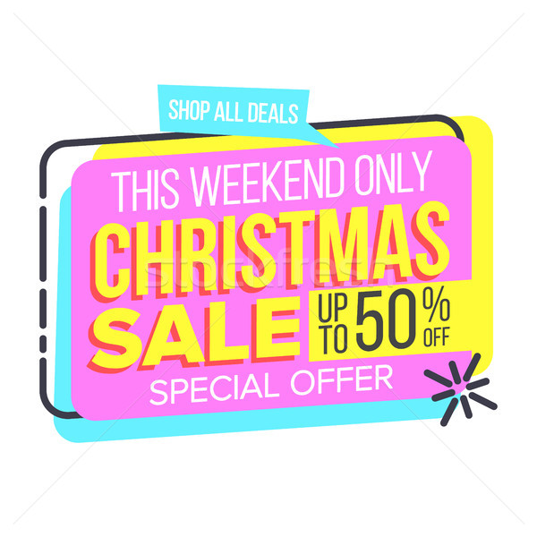 Christmas Sale Sticker Vector. Website Stickers, Color Web Page Design. Promotion Tag. Isolated Illu Stock photo © pikepicture