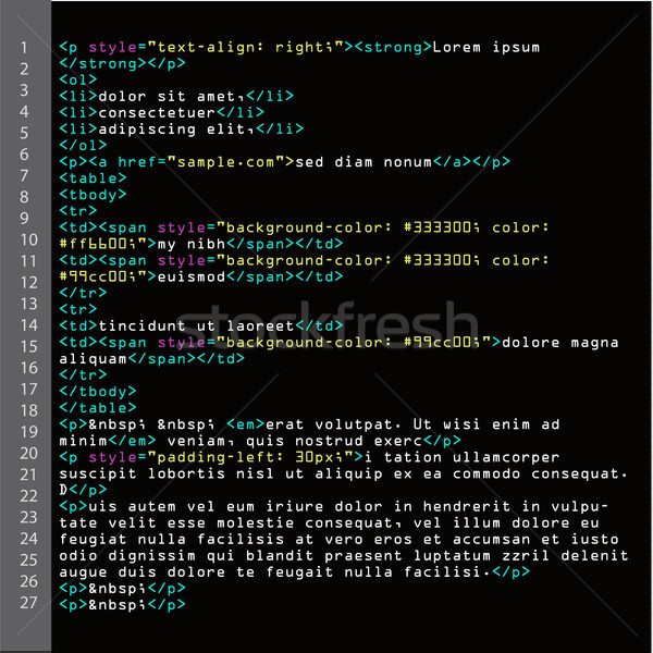 Html eenvoudige code vector kleurrijk abstract Stockfoto © pikepicture
