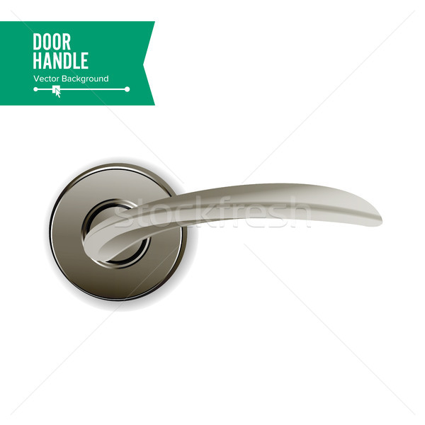 Door Handle Vector. Realistic Classic Element Isolated On White Background. Metal Door Handle Lock.  Stock photo © pikepicture