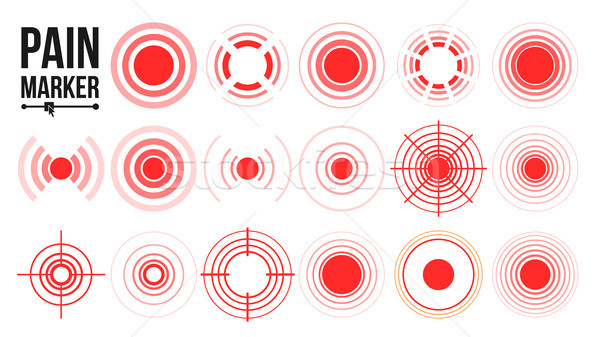 Dor ícone vetor vermelho anéis círculo Foto stock © pikepicture