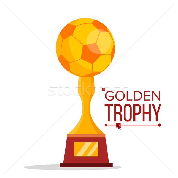 Soccer Golden Trophy Vector. World Cup Event. Football Golden Ball. Championship Design Element. Iso Stock photo © pikepicture