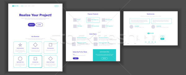 Website Template Vector. Page Business Project. Shopping Online Landing Web Page. Manager Meeting. C Stock photo © pikepicture