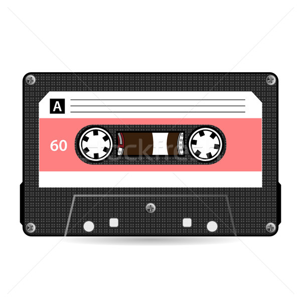 Retro Audio Cassette Vector. Plastic Audio Cassette Tape. Old Technology, Realistic Design Illustrat Stock photo © pikepicture