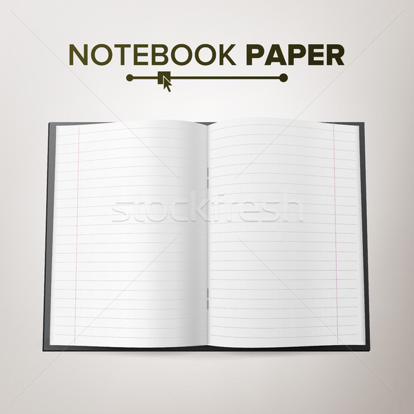 School Notebook Paper Vector. Linked Paper Pages. Realistic 3d Mock Up Isolated Illustration Stock photo © pikepicture