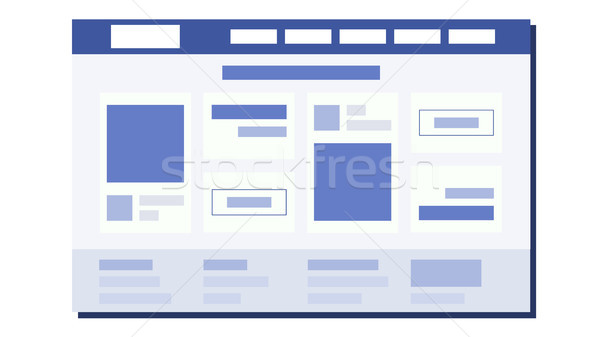 Website Flat Design Vector. Page Plan. Coding. Web Development. Website Template. Illustration Stock photo © pikepicture