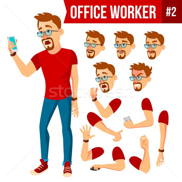 Ofis çalışanı vektör yüz duygular Stok fotoğraf © pikepicture