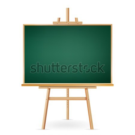 ストックフォト: 学校 · 黒板 · ベクトル · 孤立した · 白 · 現実的な