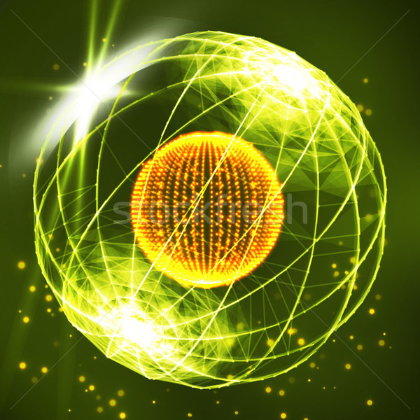 Sphere Consisting Of Points. Data Exploding Sphere Made Of Points And Dots. Wireframe Sphere Illustr Stock photo © pikepicture