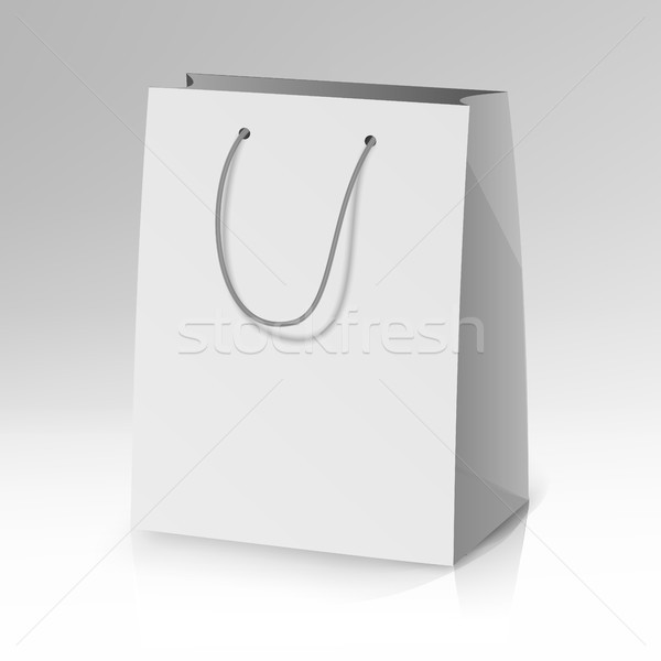 Blank Paper Bag Template Vector. Realistic Shopping Pocket Bag Illustration Stock photo © pikepicture