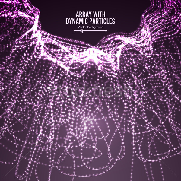 Array Vector With Splash Particles. Big Data Complex. Digital Abstract Background  Glowing Halftone Stock photo © pikepicture