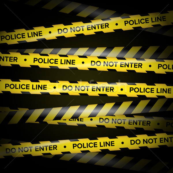 Black And Yellow Lines. Do Not Cross, Danger, Do Not Enter, Caution. Black Background. Vector Illust Stock photo © pikepicture
