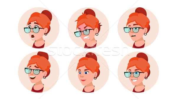 Avatar Icon Woman Vector. Human Emotions. Anonymous Female. Isolated Cartoon Character Illustration Stock photo © pikepicture