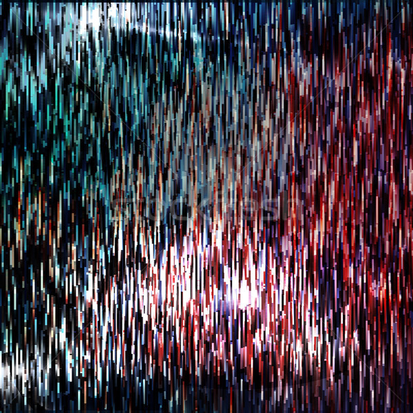 Glitched lines And Colorful Rectangular Shapes. Bunch Of Collapsing Big Data. Signal Error In The Da Stock photo © pikepicture
