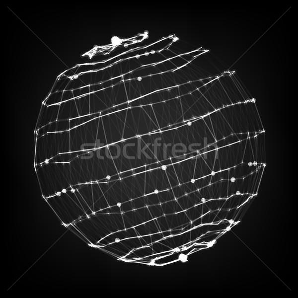Abstract Sphere Shape Of Glowing Circles And Particles. Splash Particles. Connection Structure. Futu Stock photo © pikepicture