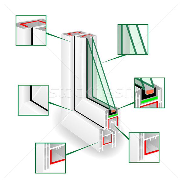 Műanyag ablakkeret profil infografika üzlet ház Stock fotó © pikepicture